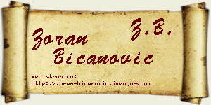 Zoran Bicanović vizit kartica